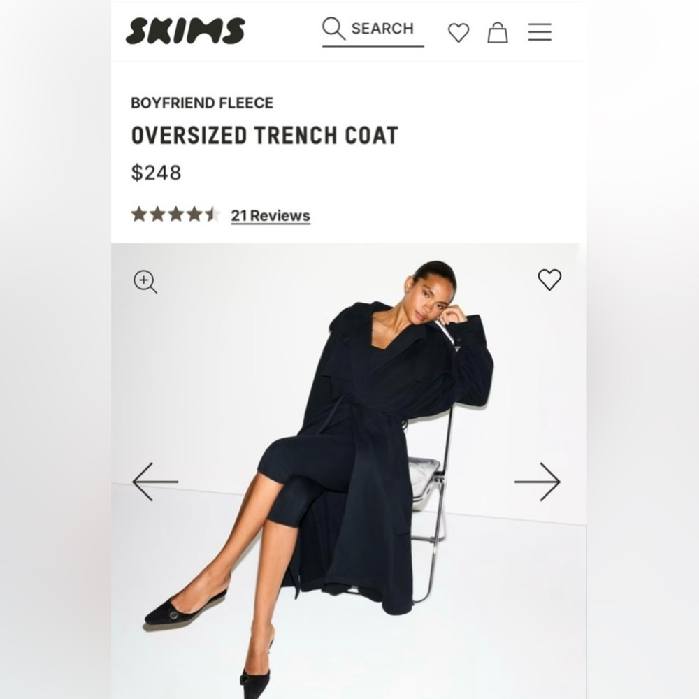 SKIMS boyfriend trench coat